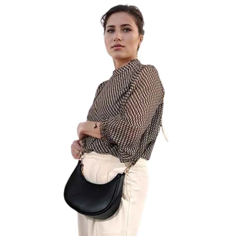Black Luxury Fashion Hand Bag for Girls & Ladies | Stylish Shoulder & Crossbody Bag | Long Strap - jnty.pk