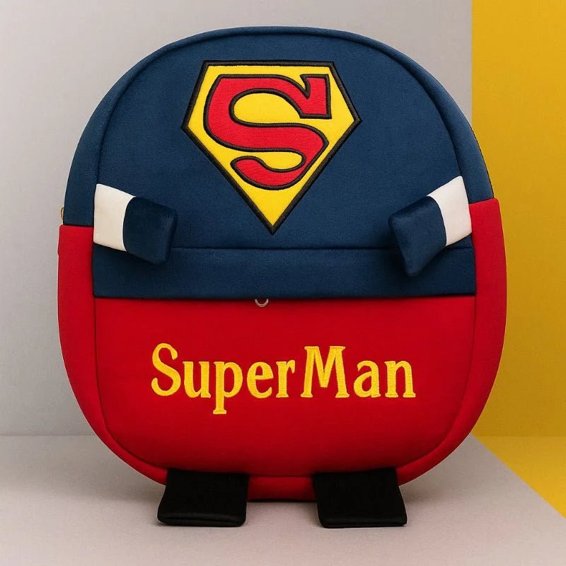 Cute Plush Superman Character Backpack | Stuffed School Bag & Gift for Kids - jnty.pk