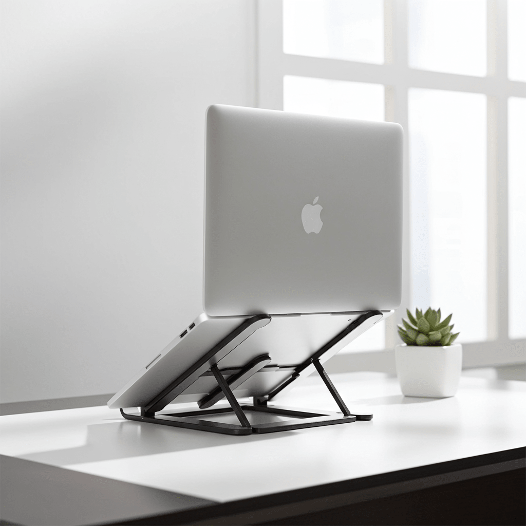 Laptop Stand | Creative Folding Storage Bracket | Adjustable Portable Durable | 24×4.5cm Folded / 24×16.5cm Opened - jnty.pk