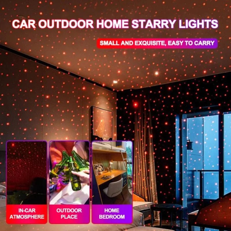 LED Galaxy Star USB Decoration Light | Starry Laser Projector Night Light for Home & Car - jnty.pk