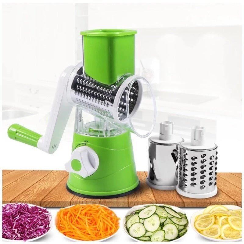 Multi - Functional Tabletop Drum Grater Manual Vegetable Cutter Slicer and Grater for Kitchen - jnty.pk