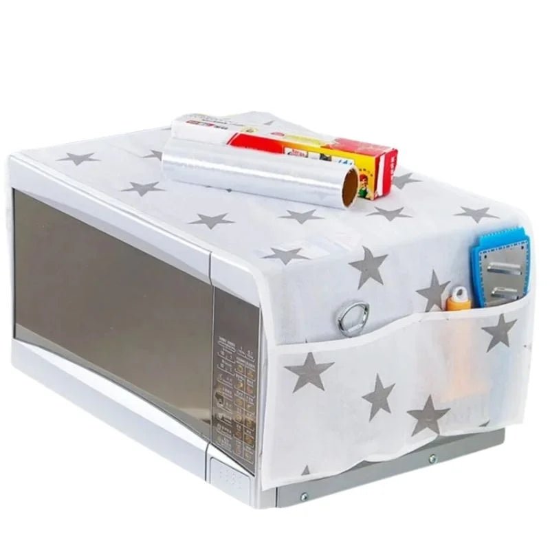 Oven & Microwave Cover | Waterproof Oil Dust Protector with Double Side Pockets - jnty.pk