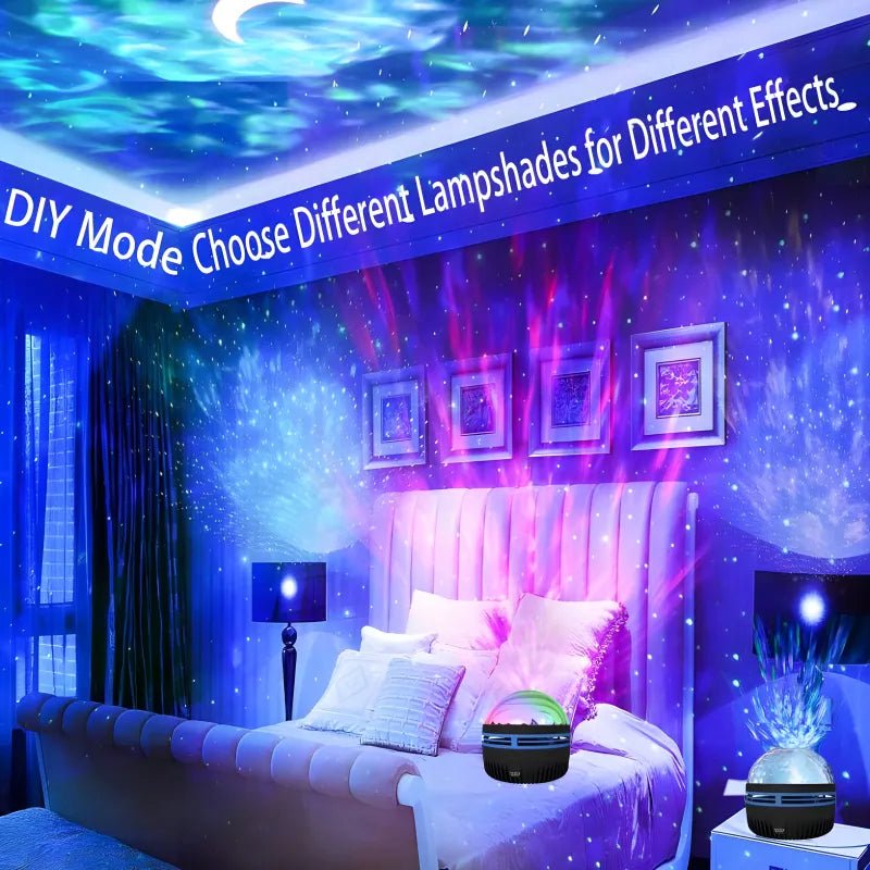 Q6 Mini LED Starry Projection Light with Remote Control | USB Galaxy Night Lamp - jnty.pk