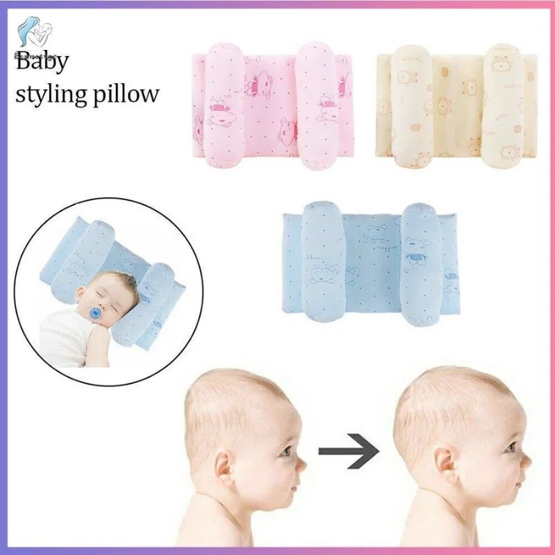 Soft Breathable Baby Pillow | Newborn Head Shaping Cushion for Flat Head Prevention - jnty.pk