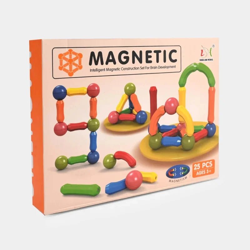 25 Pcs Magnetic Building Blocks Set | STEM Educational Rods & Balls Toy for Kids - jnty.pk