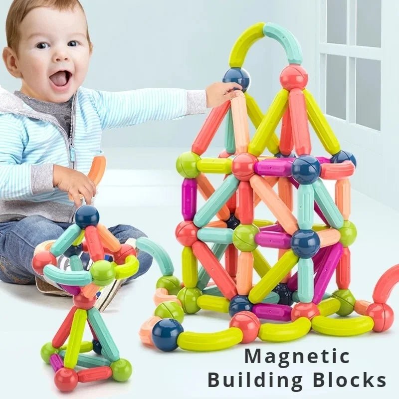 25 Pcs Magnetic Building Blocks Set | STEM Educational Rods & Balls Toy for Kids - jnty.pk