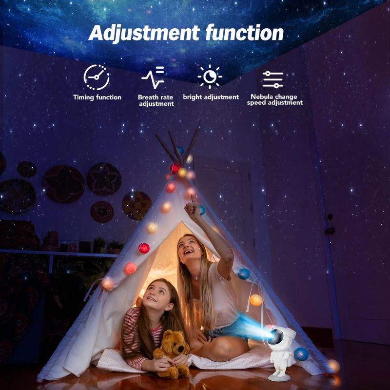 Astronaut Star Projector Night Light | Bring the Galaxy to Your Room | LED Nebula & Starry Sky Projection - jnty.pk