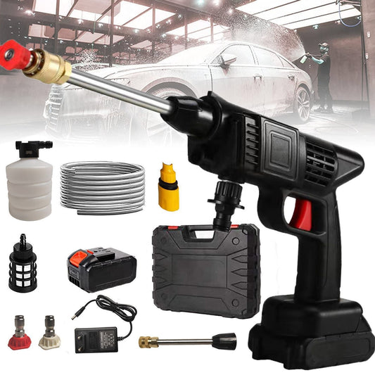 Automatic Cordless Car Wash Spray Gun | 48V High Pressure Lithium Battery | Wireless Foam Jet Washer (Single Battery) - jnty.pk