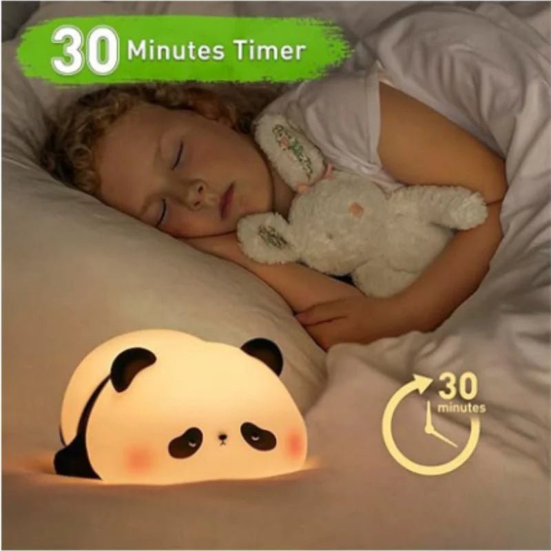 Cute Panda Soft Silicone LED Animal Bedside Lamp | Tap Control & USB Rechargeable | Panda Night Light for Kids - jnty.pk