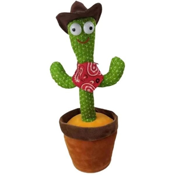 Dancing Cactus Toy – Singing, Talking, Voice Recording Plush with USB Rechargeable Function – Fun Educational Gift for Babies and Kids (Ages 6 Months & Up) - Rechargeable - With Cap - jnty.pk