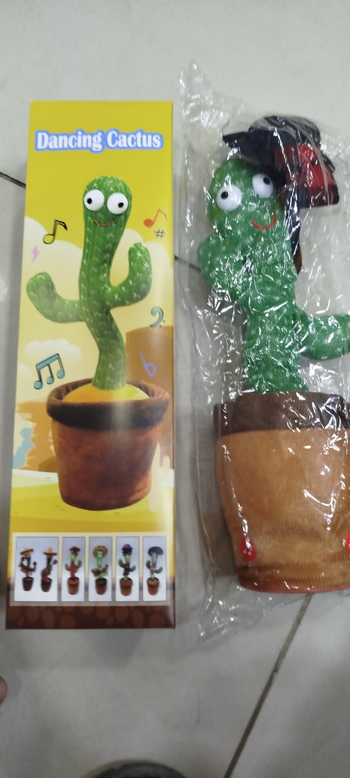 Dancing Cactus Toy – Singing, Talking, Voice Recording Plush with USB Rechargeable Function – Fun Educational Gift for Babies and Kids (Ages 6 Months & Up) - Rechargeable - With Cap - jnty.pk