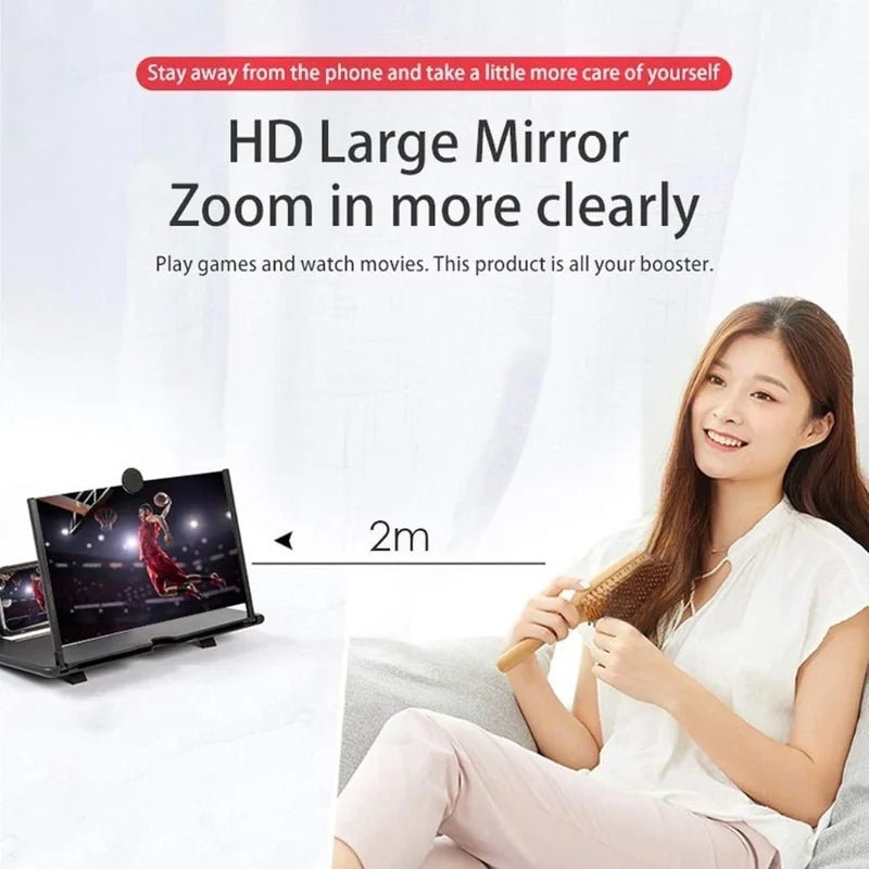 F3 Mobile Screen Magnifier | Enlarged Mobile Screen Amplifier & Eye Protection (Random Color) - jnty.pk