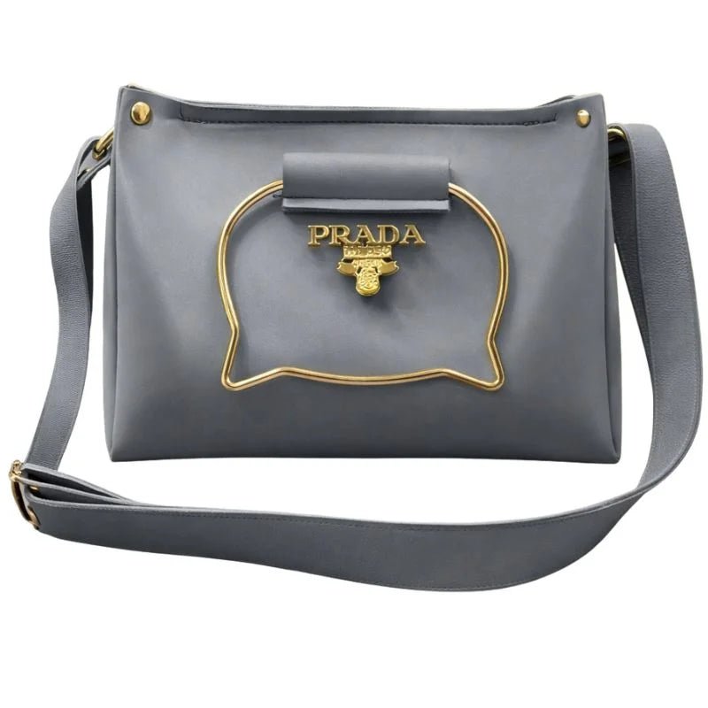 Gray Elegant Cat Handle Handbag for Girls & Ladies | Stylish Shoulder & Crossbody Bag with Gold Accents | Adjustable Strap - jnty.pk