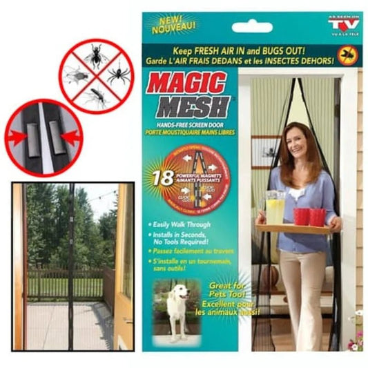 Hands - Free Retractable Magnetic Door Mesh | Magic Mesh Screen Door with Magnetic Closure - jnty.pk
