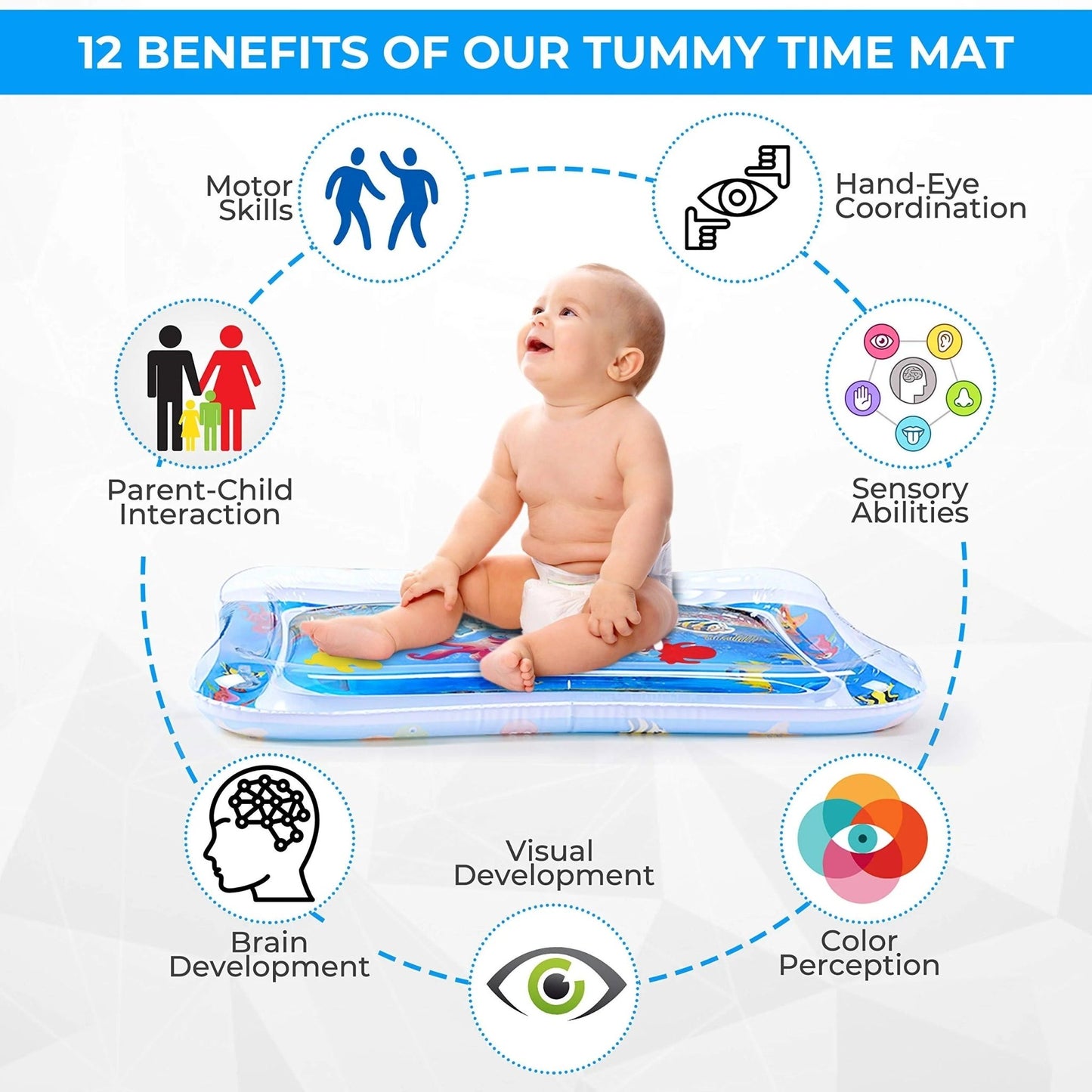 Inflatable Water Play Mat – Premium Baby Toy For Infants & Toddlers, Muscle Strengthening & Sensory Development - jnty.pk