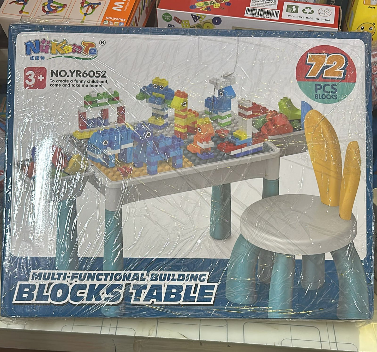 Kids Building Blocks Table With Chair – Multi - Functional Play Set For Creative Learning, Building, Drawing, And Fun Activities - jnty.pk