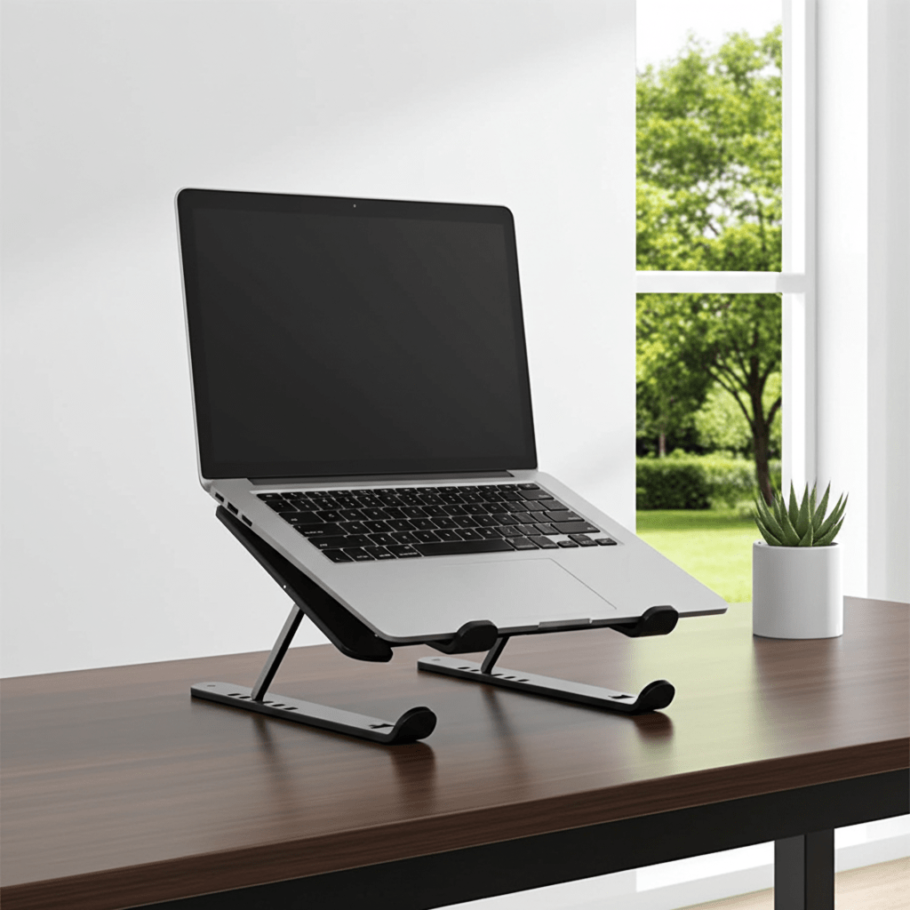 Laptop Stand | Creative Folding Storage Bracket | Adjustable Portable Durable | 24×4.5cm Folded / 24×16.5cm Opened - jnty.pk
