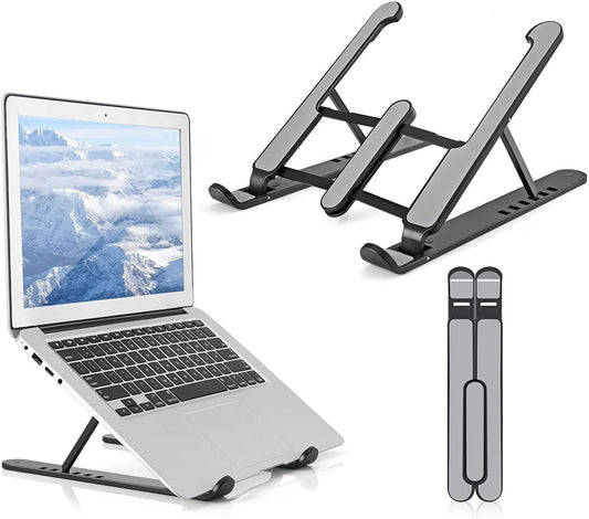 Laptop Stand | Creative Folding Storage Bracket | Adjustable Portable Durable | 24×4.5cm Folded / 24×16.5cm Opened - jnty.pk