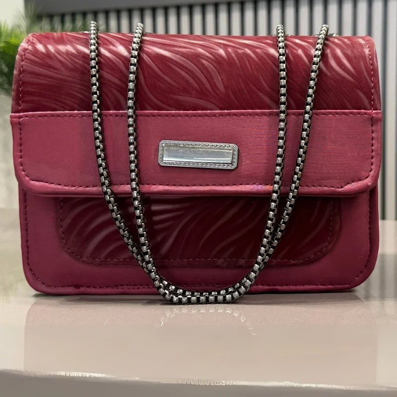 Luxury Women’s Shoulder Bag in Maroon Faux Leather for Casual, Work, and Formal Use - jnty.pk