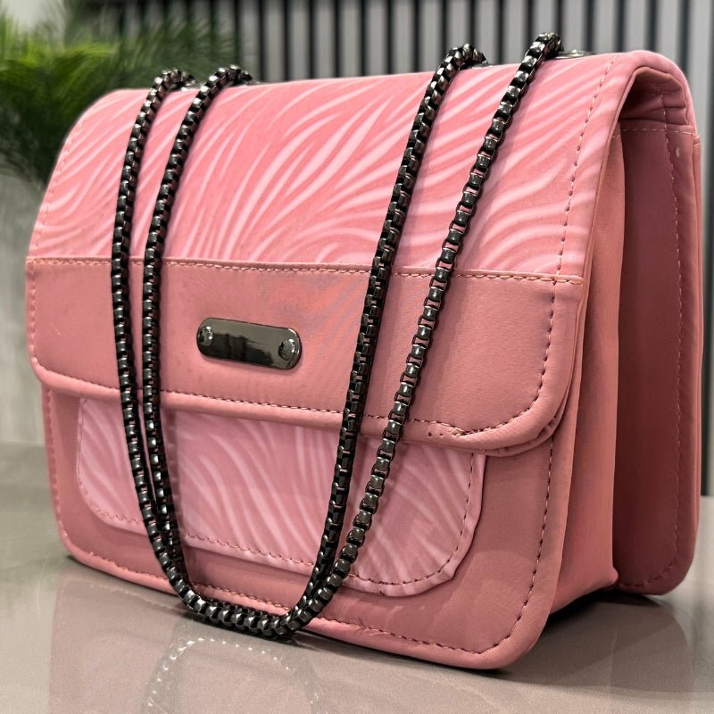 Luxury Women’s Shoulder Bag in Pink Faux Leather for Casual, Work, and Formal Use - jnty.pk