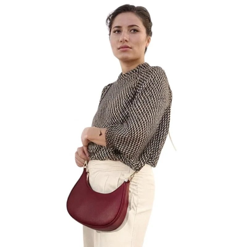 Maroon Luxury Fashion Hand Bag for Girls & Ladies | Stylish Shoulder & Crossbody Bag | Long Strap - jnty.pk