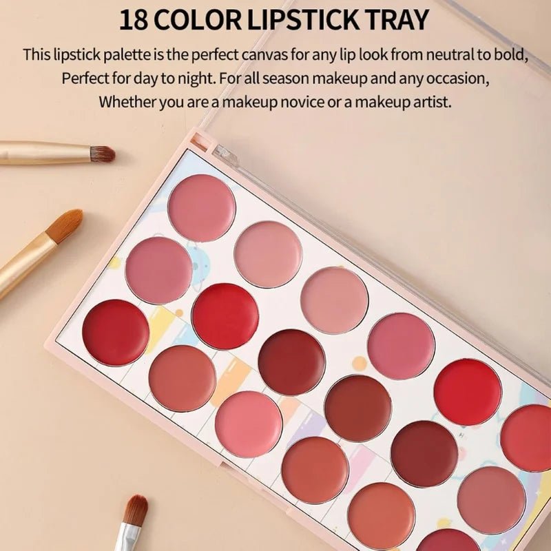 Moccallure Professional 18 - Colors Lipstick Kit | Long - Lasting, Hydrating & Compact Makeup Palette - jnty.pk