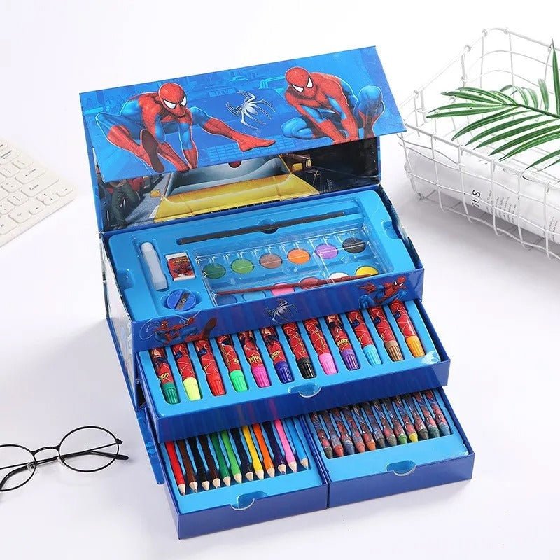 Multi Colour 54 Pieces Kids Art Artist Set In A Box With Drawers Pens Pencils Crayons Paints Providing Creative Designs - Boys - jnty.pk