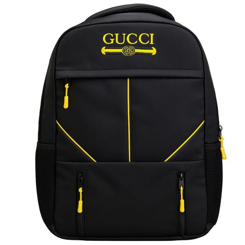 Multi - Functional Travel Backpack | Business Daypack with Laptop Compartment | Black & Yellow - jnty.pk