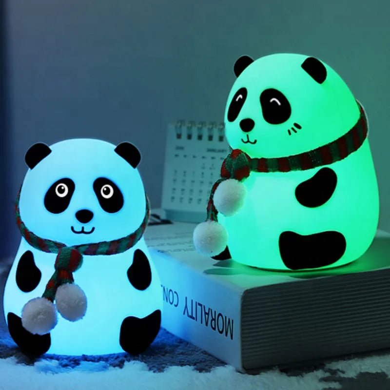 Panda LED Night Lamp | YH - 608 Model | Soft Silicone Rechargeable Night Light | 7 - Color Touch Control | Kids Bedroom, Nursery & Gift Decor - jnty.pk