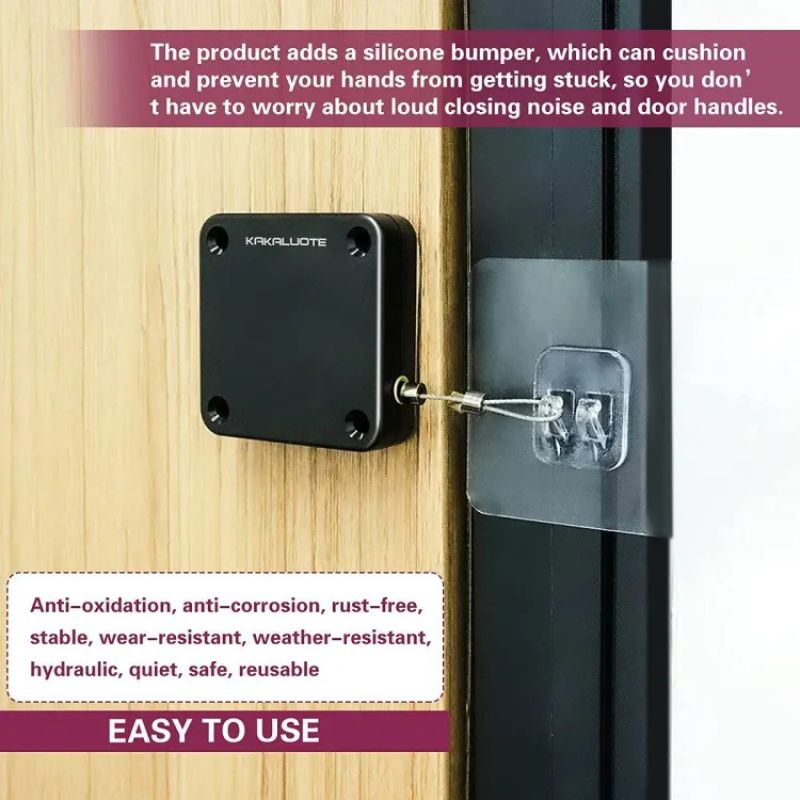 Portable Automatic Door Closer | Punch - Free Installation | Self - Closing Device with Strong Pull Force - jnty.pk