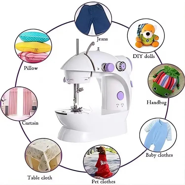 Portable Mini Dual - Speed Electric Sewing Machine with Foot Pedal & Accessory Kit - jnty.pk
