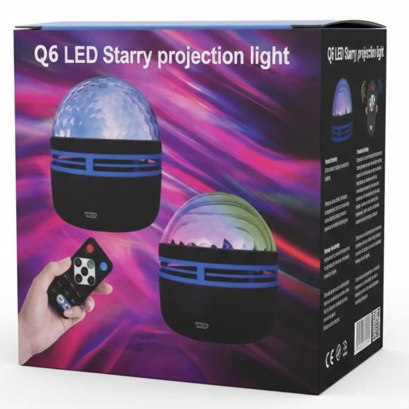 Q6 Mini LED Starry Projection Light with Remote Control | USB Galaxy Night Lamp - jnty.pk