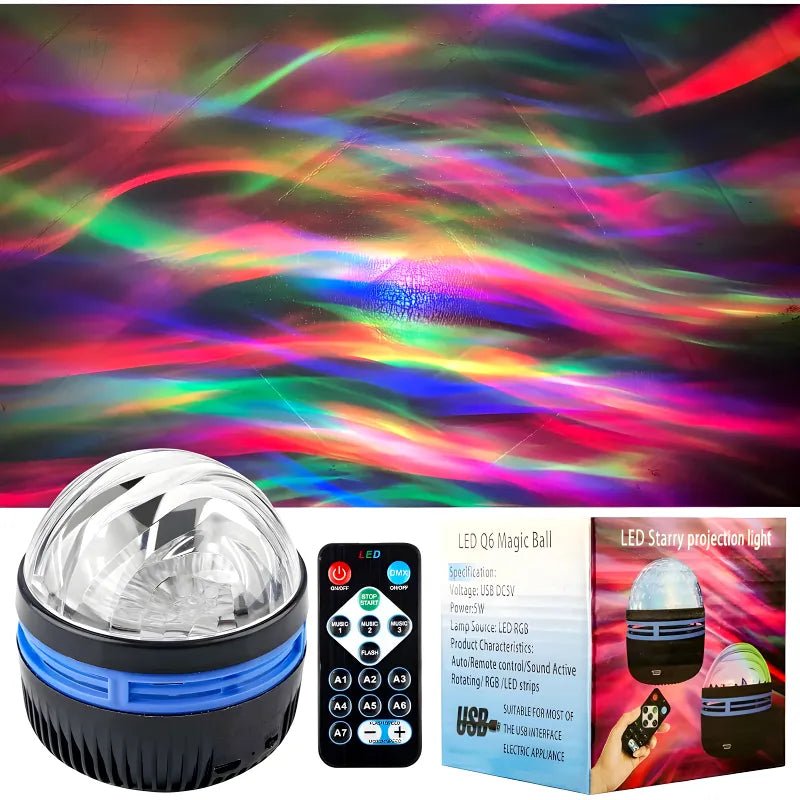 Q6 Mini LED Starry Projection Light with Remote Control | USB Galaxy Night Lamp - jnty.pk