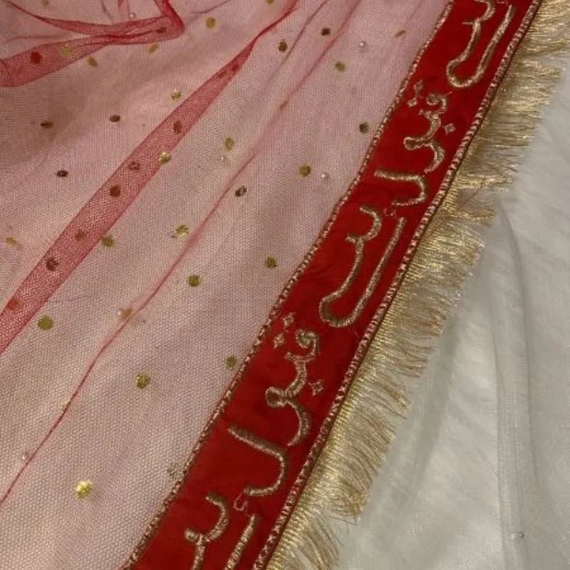 Qabool Hai Bridal Embroidered Net Dupatta | Nikah & Wedding Special | Premium Fancy Bridal Wear - jnty.pk