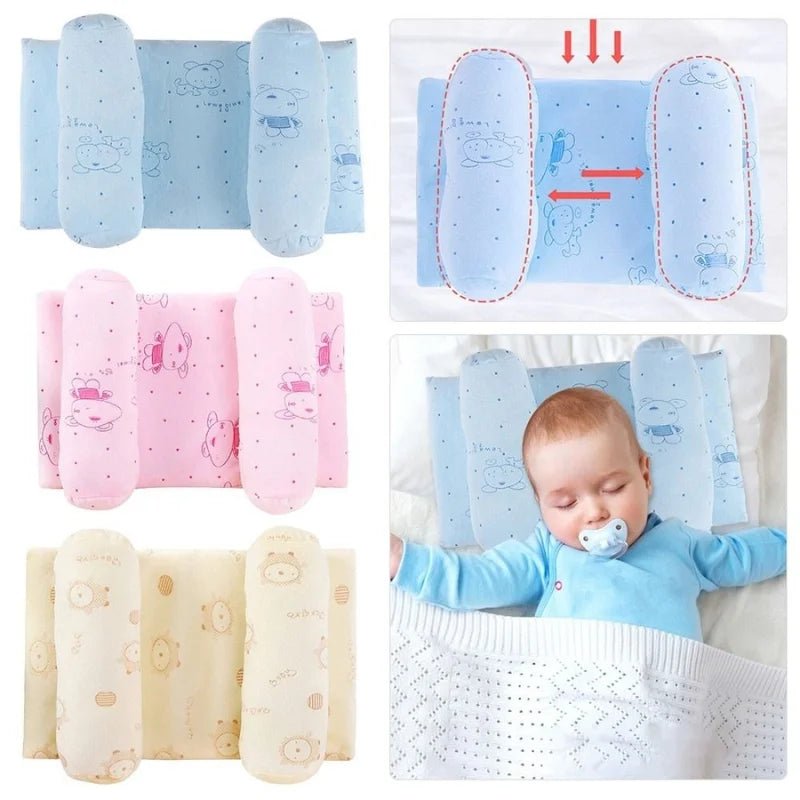 Soft Breathable Baby Pillow | Newborn Head Shaping Cushion for Flat Head Prevention - jnty.pk