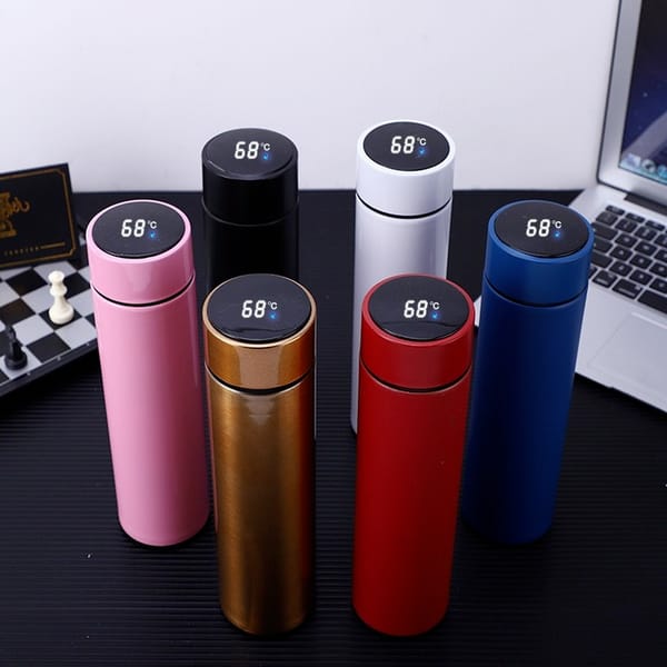 Temperature Display Thermos Water Bottle 500ML Stainless Steel Insulated Hot and Cold Flask with LED Display (Random Colors) - jnty.pk