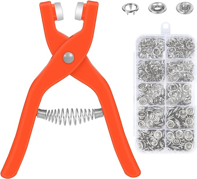 Tich Button Machine Plier with 25 Plastic Snap Buttons | DIY Sewing & Craft Tool - jnty.pk